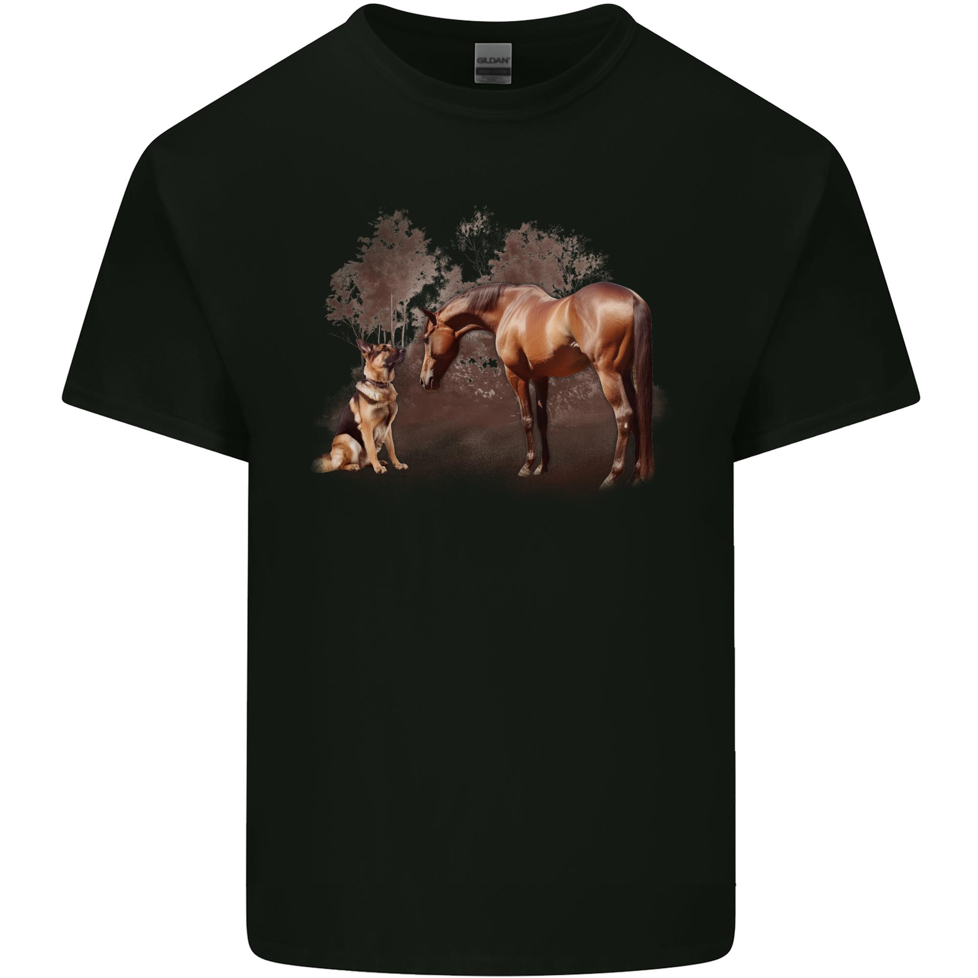 Dog and Horse GerUnisex Shepherd Alsatian Unisexs Light Cotton TShirt S