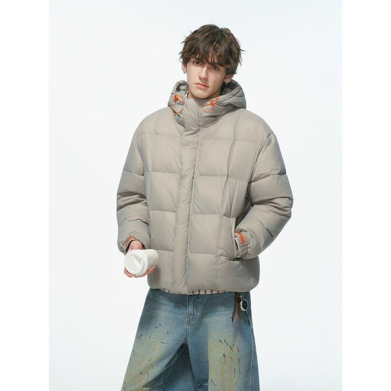 Dream Made90 White Duck down Color-Blocked Puffer Jacket for Men, Winter Thickened Warm Couple's Bread Coat