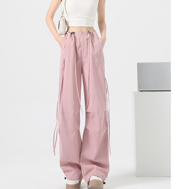 Sport Pants for For Women In Summer Thin New High Waist Wide-leg Slimming Lace-up Drawstring Bow-knot Work Pants