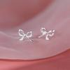 Bowknot Stud Earrings for Women Fashion Jewelry Mini Ear Studs Silver Color Stud