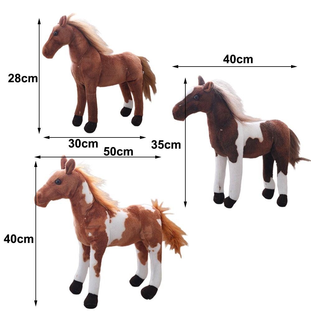 New Lifelike Simulated Horse Plush Toy Soft Plush Simulated Forest Animal Toy Cotton Realistic Stuffed Doll Room Decor