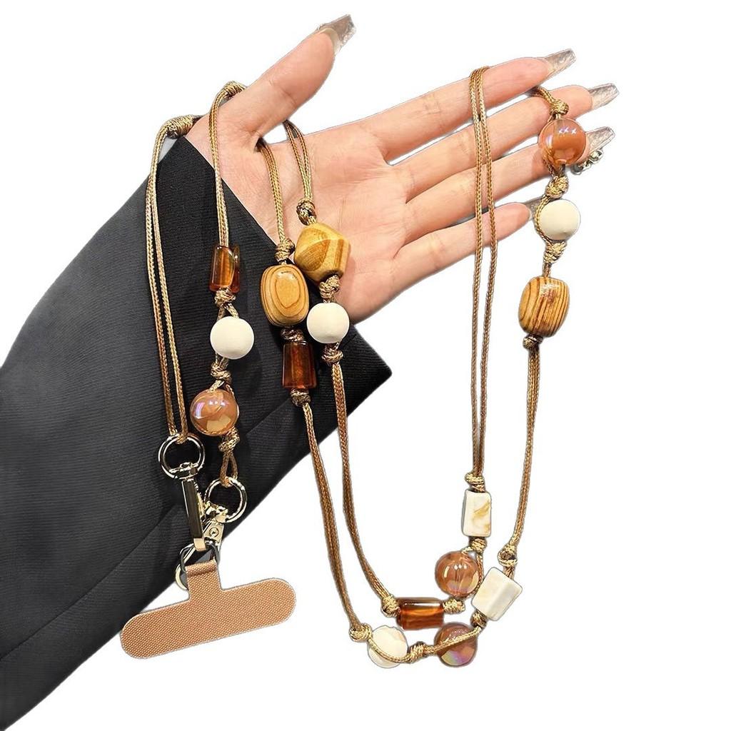 Handmade Amber Phone Lanyard With Long Pvc Strap For Universal Use