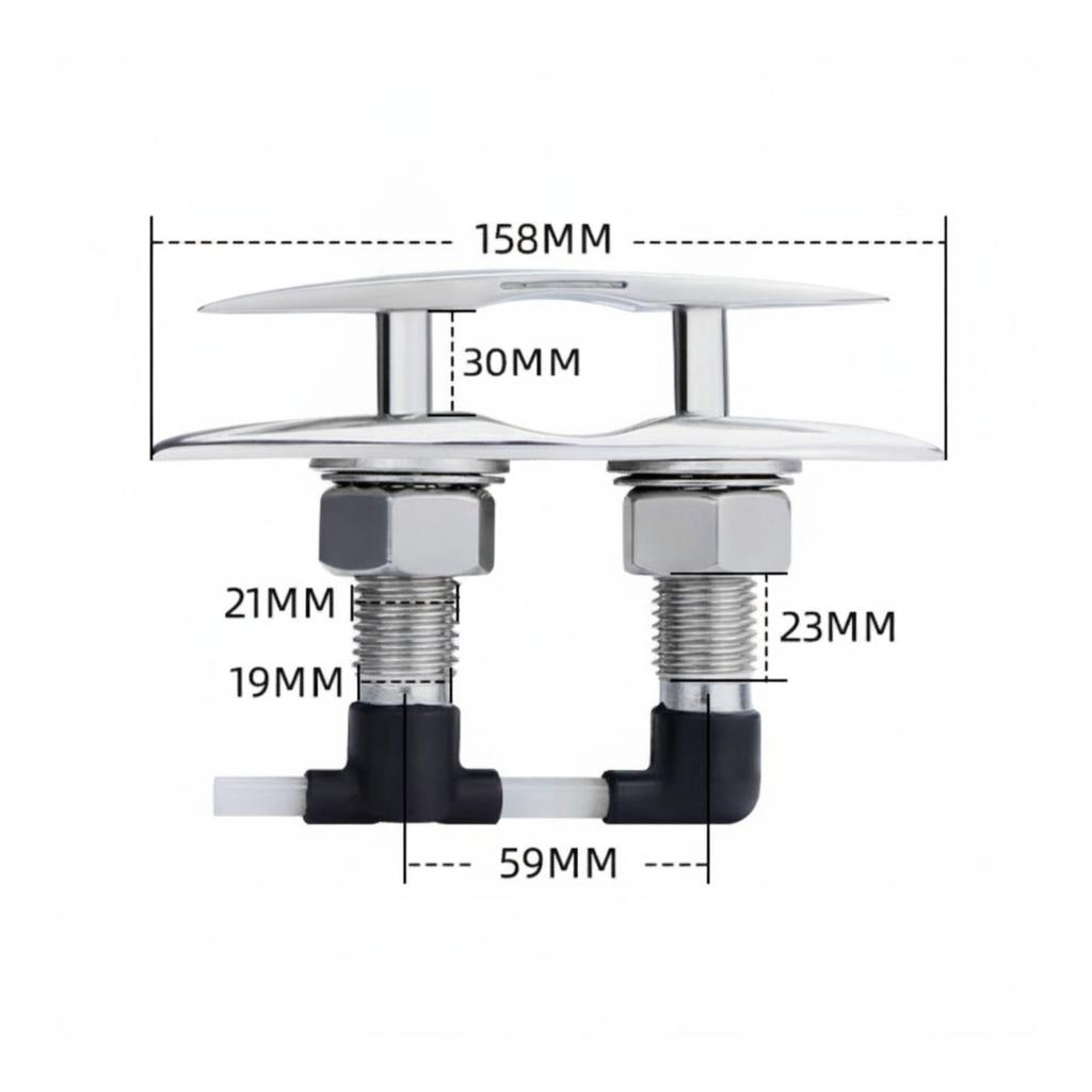 Concealed Cleat Mirror-Polished Hardware Heavy Duty for Boats, Docks