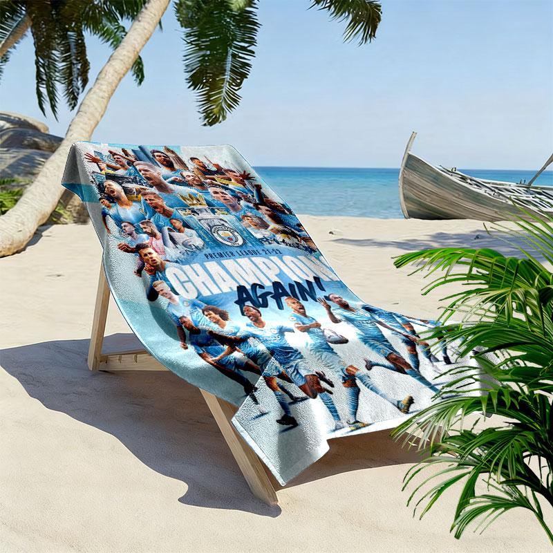 The Blues team Print Beach Towel, Large Soft Quick Dry Towel for Beach Camping Swimming