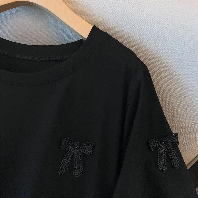 Plus Size Slimming Loose Short-Sleeve Mid-Length T-Shirt for Women (200-350 Jin) 9116