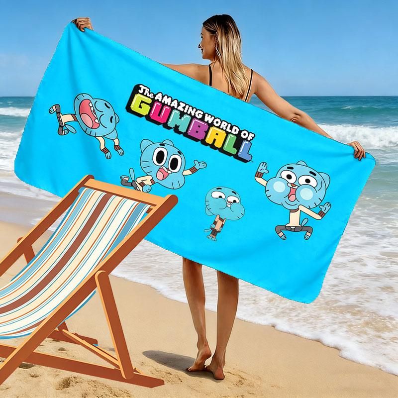 Gumball Print Beach Towel, Large Soft Quick Dry Towel for Beach Camping Swimming
