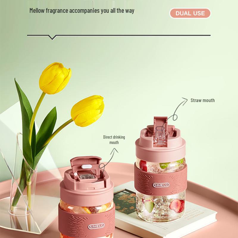 

Shimeile Portable Borosilicate Glass Straw Bottle