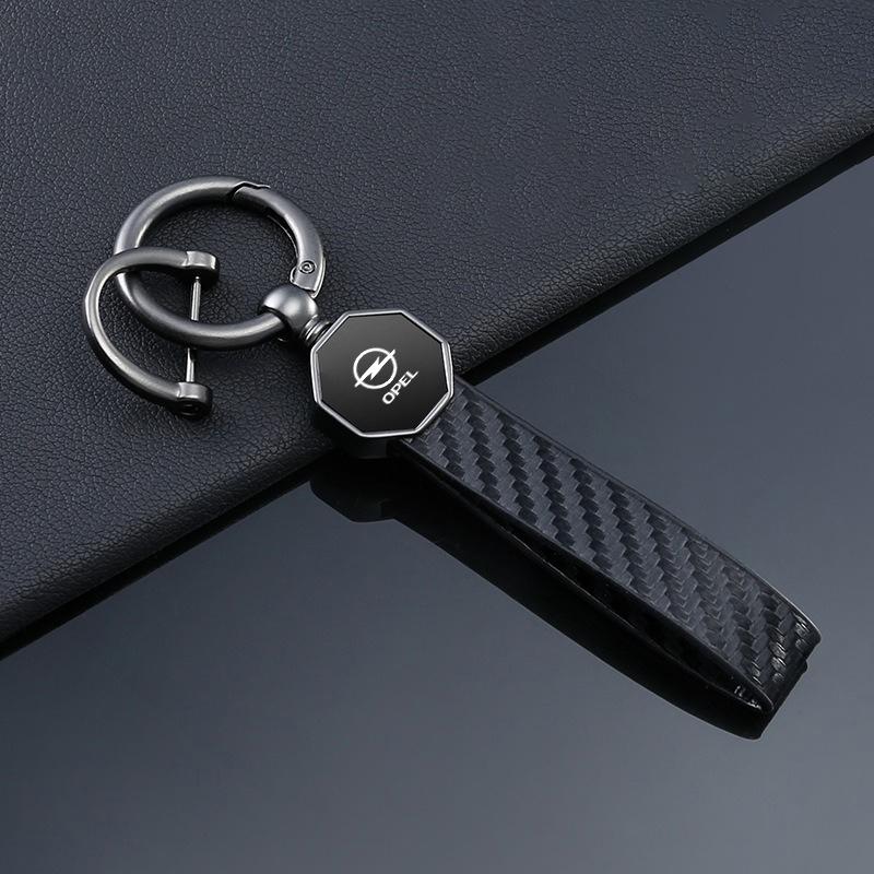 

Carbon Fiber Car Styling Emblem Keychain Buckle Key Chain Rings Gift For Opel Astra Insignia Corsa Zafira Meriva Mokka Vivaro