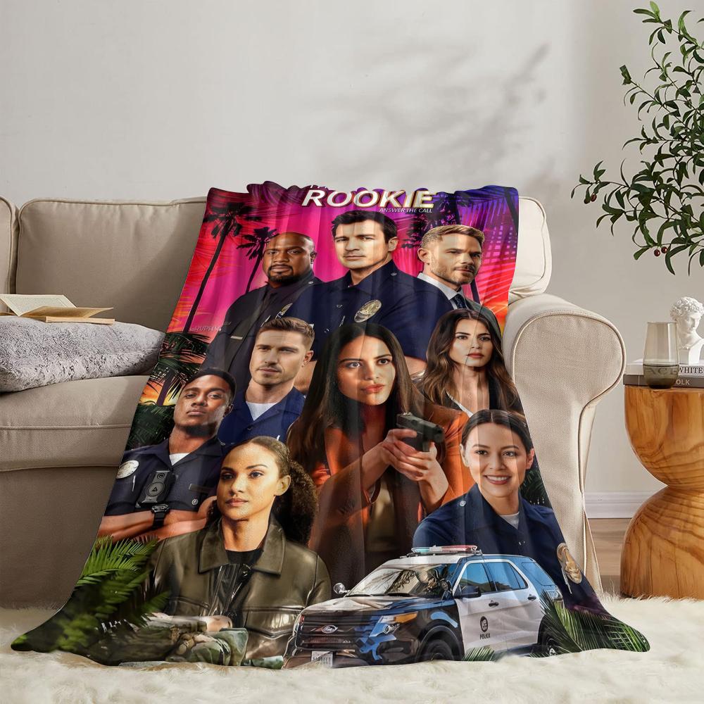 GUOYU Blanket TV The RRookie Throw Soft Flannel Throw Summer Blanket Lightweight Cozy Nap Blanket for Sofa Bed Travel