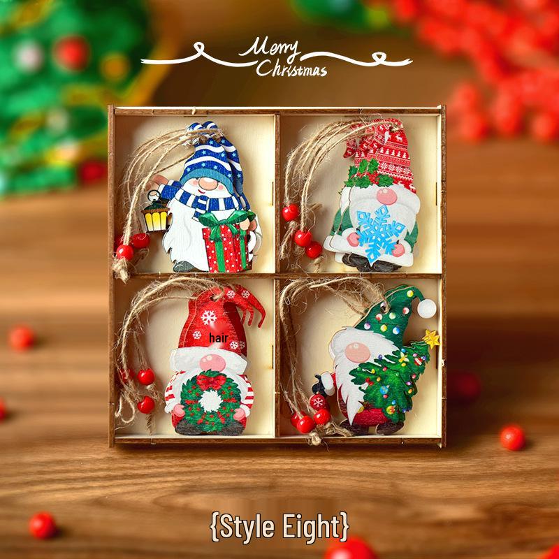 Luminous Handmade Wooden Christmas Tree Ornament Pendant Decor Gift.