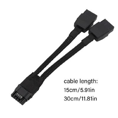 16AWG 2x 8Pin To 16Pin Graphics Card Power Cable Featuring Heat Resistant PVC Coating GPU Cord 12+4Pin