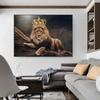 African Lion King Royal Crown Canvas Posters and Prints Art Paintings On the Wild Animals Modern Wall Pictures Home Decor