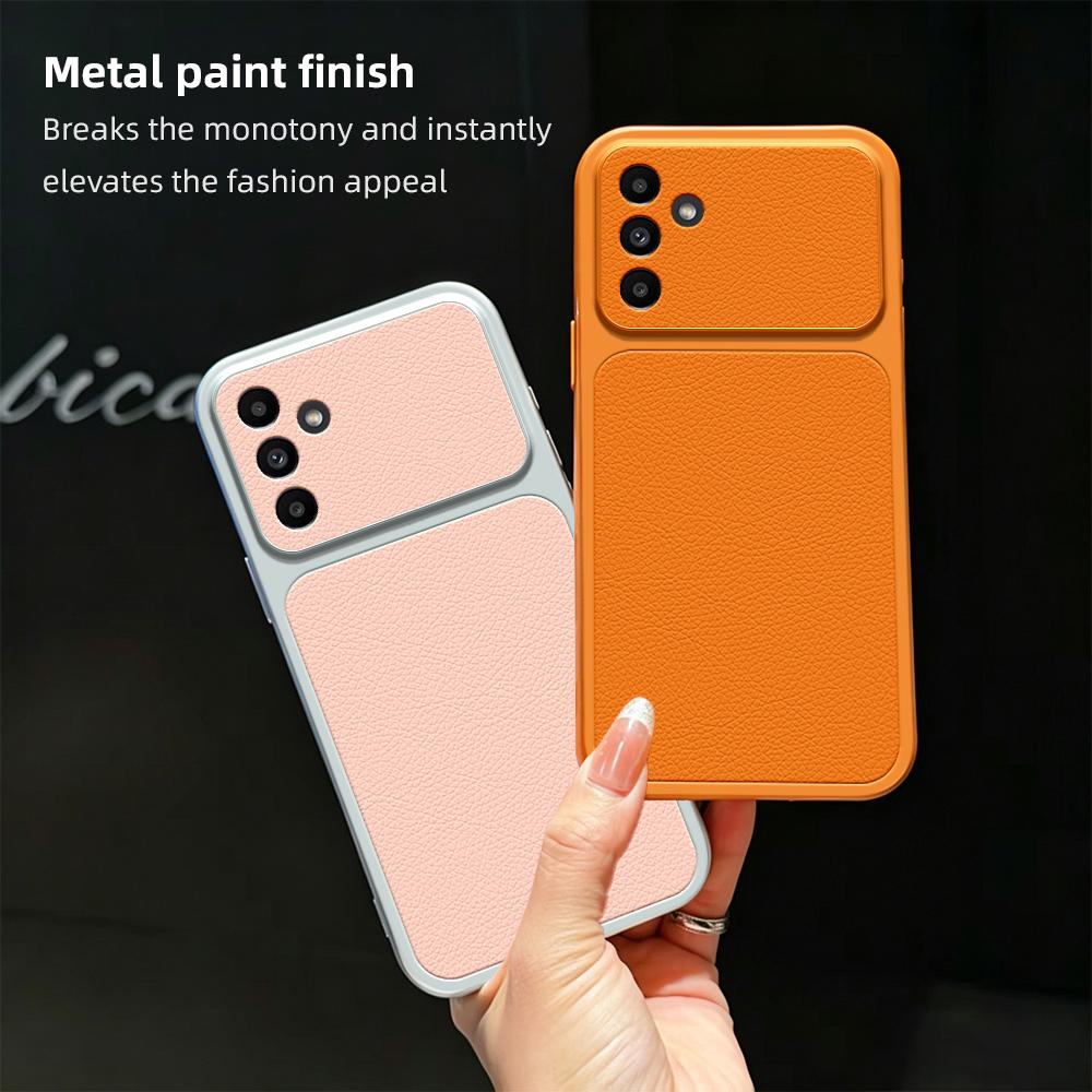 Phone Case For Samsung Galaxy A15 A25 A55 A35 A05 A05S A34 A14 A24 A54 4G 5G Candy PU Lambskin Camera Protection Soft Back Cover
