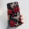 For TCL K70 4G 5G Case Luxury Fashion Butterfly Flower Black Soft Silicone Bumper Cover for TCL K70 Power T522A T522E Phone Case