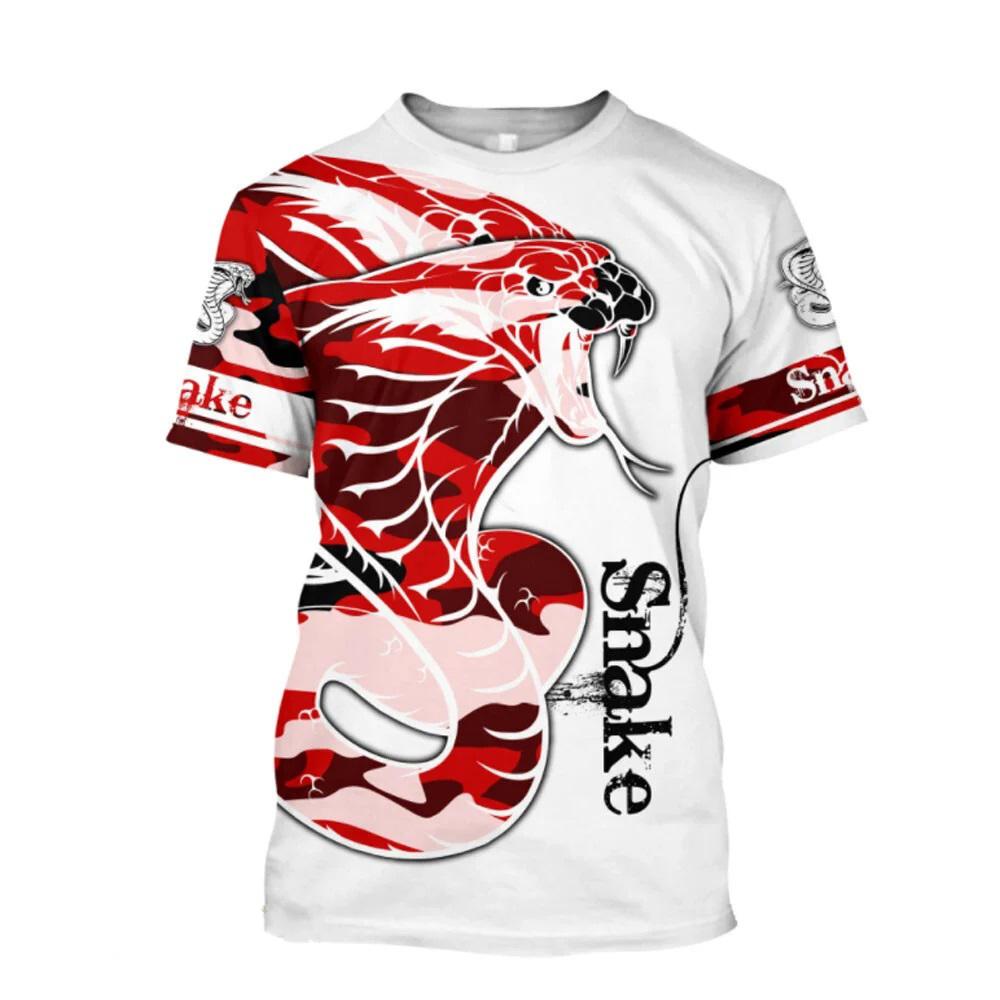 Summer Women's T-shirt Snake 3D Pattern Print Outdoor Female Casual Round Neck Short Sleeve T Shirts Oversize Clothing
