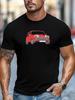 Unisex Light Blue Crew Neck Tee Classic Red Mini Cooper Retro Compact Car Illustration Vintage Auto Fan Soft Cotton Male Tops