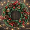 Christmas Wreath Artificial Christmas Decor Festive Wreath With Red Berries Pine Cones For Front Door Outdoor Indoor Home Porch