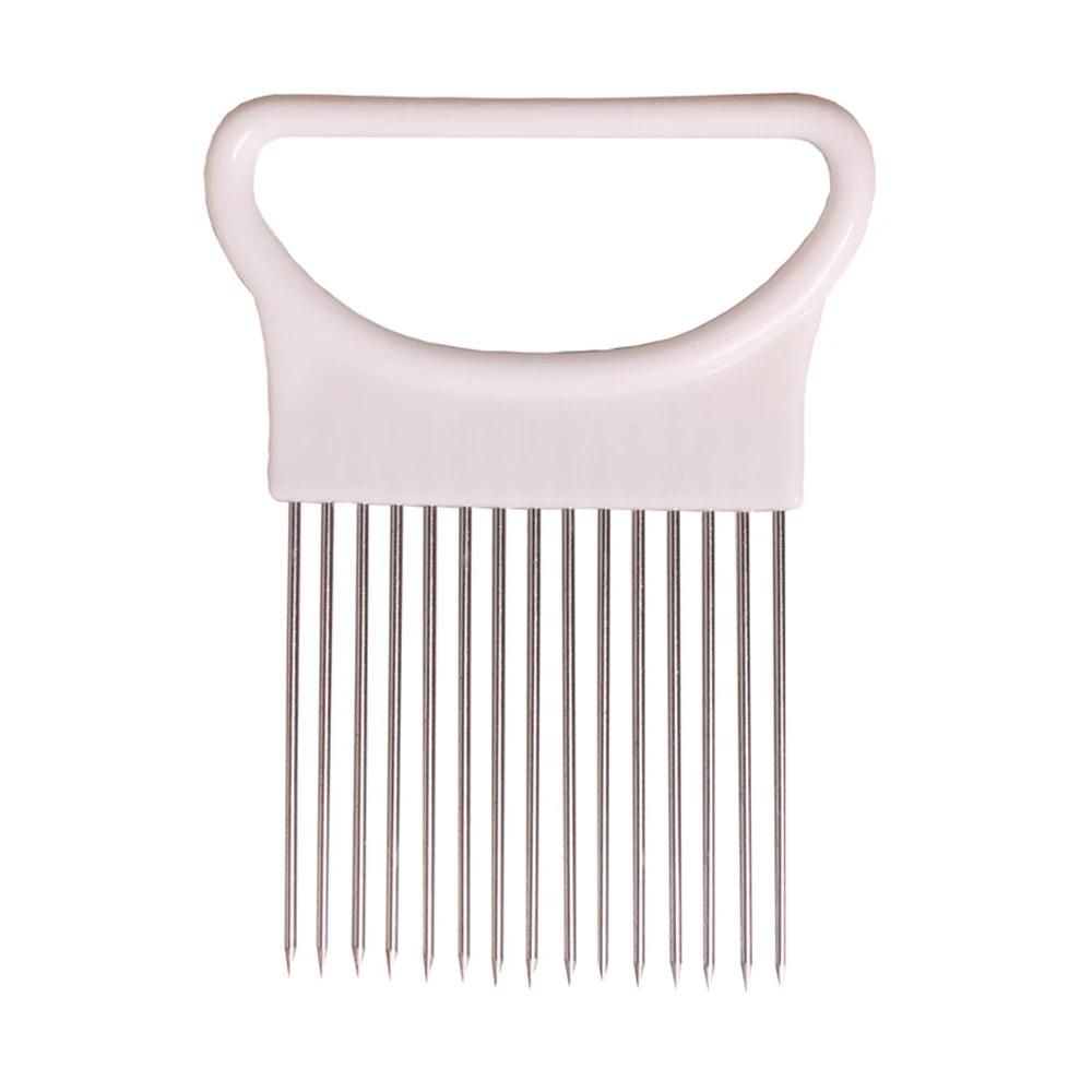 

Креативная нарезка для лука из нержавеющей стали, игла для сыпучего мяса, помидоров, картофеля, овощей, резак для фруктов, безопасный инструмент для помощи, кухонные гаджеты