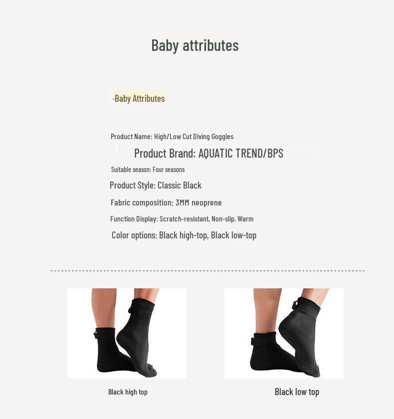 Professional Non-Slip Diving Socks - 3mm & 5mm Thick, Wear-Resistant, Cut-Resistant, Mid-Calf for Surfing & Wading