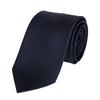 [Milano Alpha] 100% Silk Tie, Plain, Stylish, Navy Blue, D-silk-1
