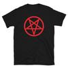 Red Classic Inverted Pentagram Occult Symbol Men's Short-Sleeve T-Shirt Unisex T-Shirt