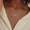 CARLIDANA Dainty Stainless Steel Gold Plated Initial Letter A-Z Pendant Choker Personalized Name Necklace for Girls Gift