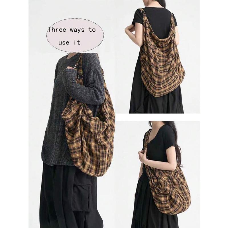 Новый тренд Три больших вместительных задних повседневных клетчатых сумки для покупок Женская модная сумка на плечо Рюкзак