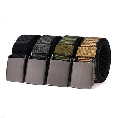 New Trouser Belt Tactical Alloy Automatic Buckle Nylon Belt Men's Canvas Belt Outdoor Workwear Men's Belt
