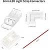 2Pin Transparent Solderless 8mm COB LED Strip Connector Corner Kit,Strip To Wire 4P,Strip To Strip 12P,L-Shape 2P,Red and Black Wire 4P,for 5V 12V