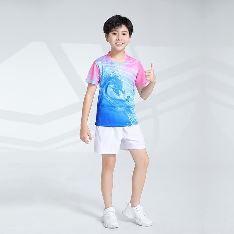 Kids Quick-Dry Badminton Training Set Girls Boys Sportswear Lightweight Bamboo Fiber Athletic Outfit