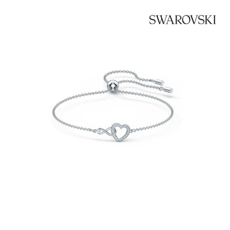 Swarovski [Authentic Product from Headquarters/shopping Bag Included] Hyperbola Heart Rhodium Bracelet M 5524421