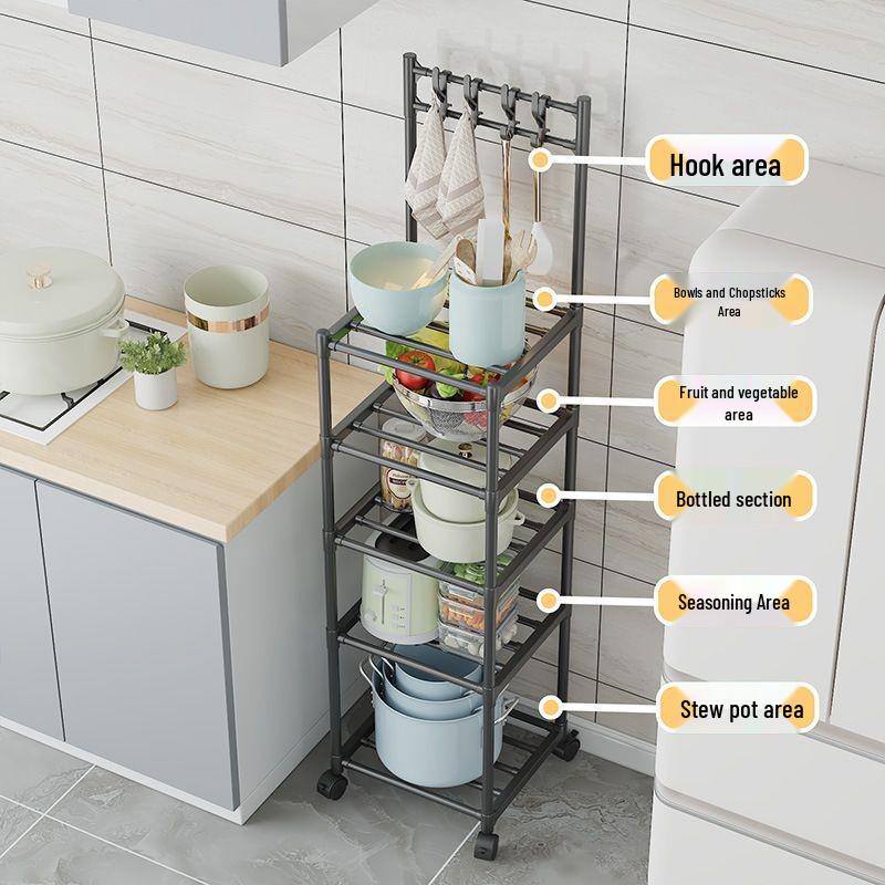 Rack de Bucătărie cu Etaj Multiplu, Autoportant, pentru Microunde și Oale