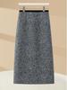 Gonna midi aderente chic in lana grigia da donna - Collezione Autunno/Inverno 2025