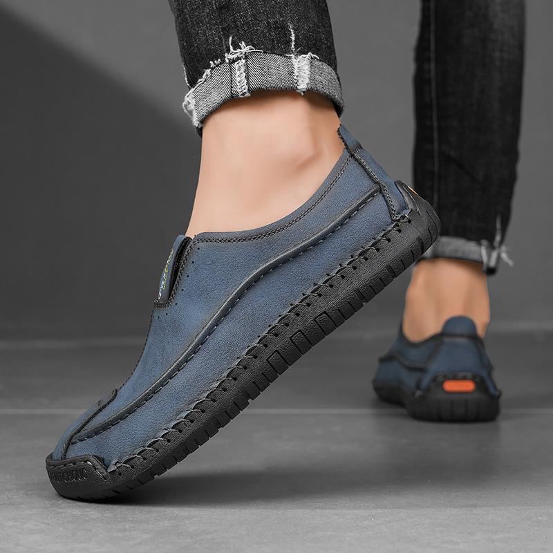 Pantofi casual mocasini pentru bărbați, toamnă-primăvară, lucrați manual, mărime mare, pantofi casual din piele pentru condus