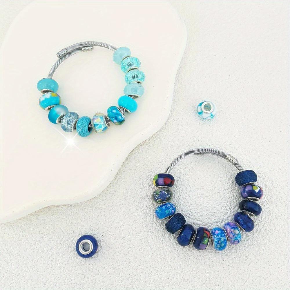 10/30/50 Stück Harzmaterial dreifarbig Großlochperle Bastelperle Abstandshalterperle DIY Armband Halskette Ohrringe Schlüsselanhänger Schmuckherstellung