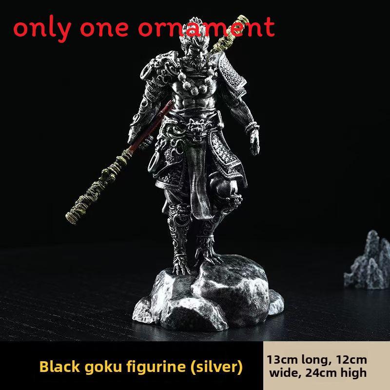 

Black Myth Wukong Resin Desktop Figurine With Decorative Fish Tank Scene For Collectors серебряный