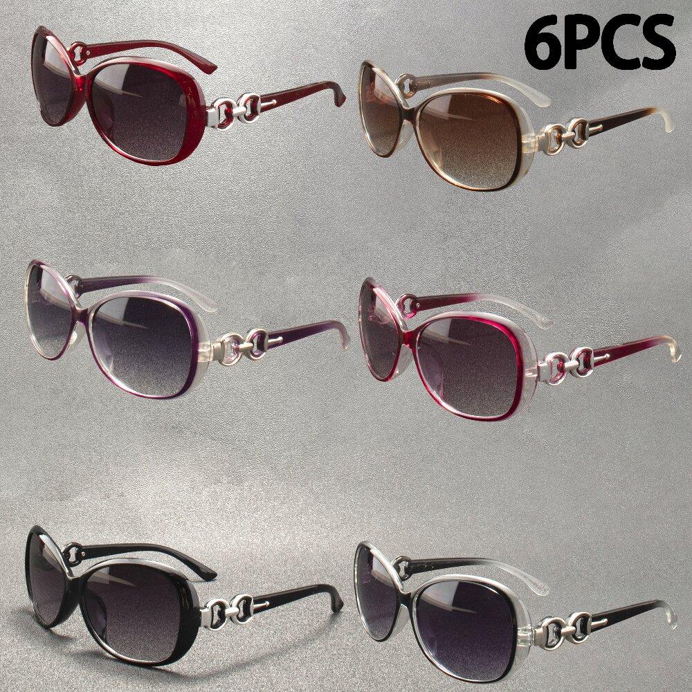 6PCS Fashion Square Sunglasses Women Luxury Brand Big Purple Sun Glasses Female Mirror Shades Ladies  Feminino