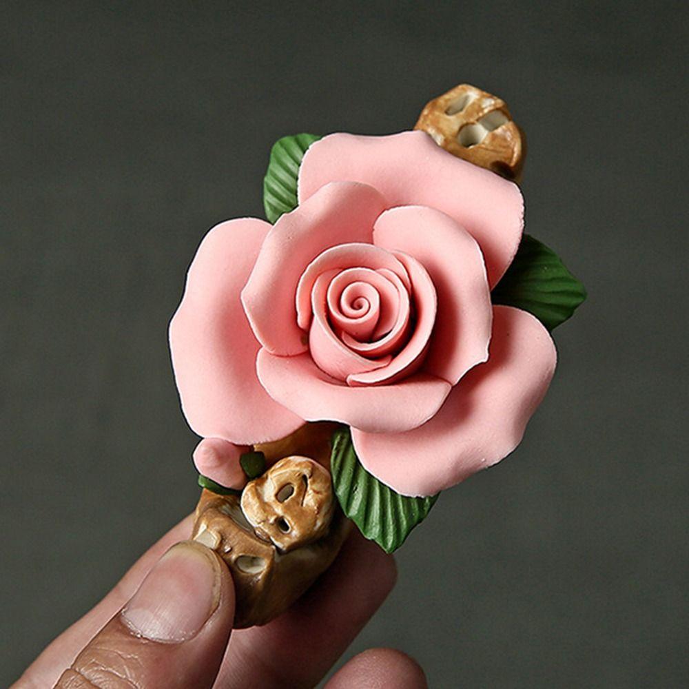 Ceramics Writing Brush Stand Flower Shape Aromatherapy Base Gift Tea Table Oraments  Offices