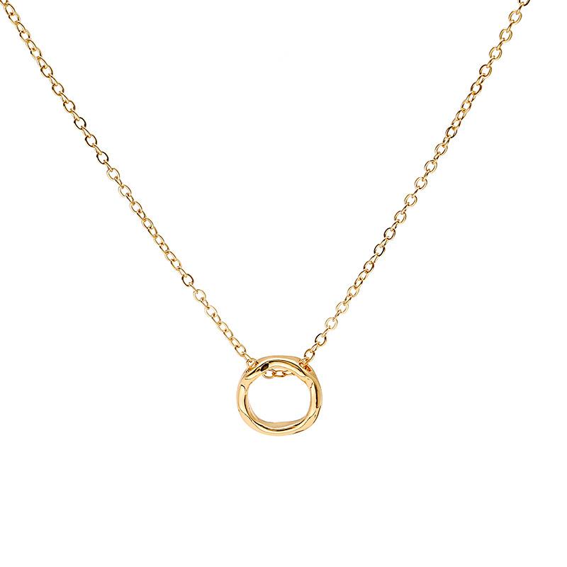 

Exaggerated Personality Minimalist Women S Irregular Round Necklace, Trendy Ring Pendant Collarbone Chain