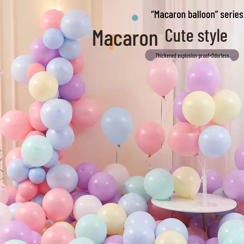 1.5g Thick Non-Toxic Colorful Macaron Balloons Pack for Children's First Birthday Decor