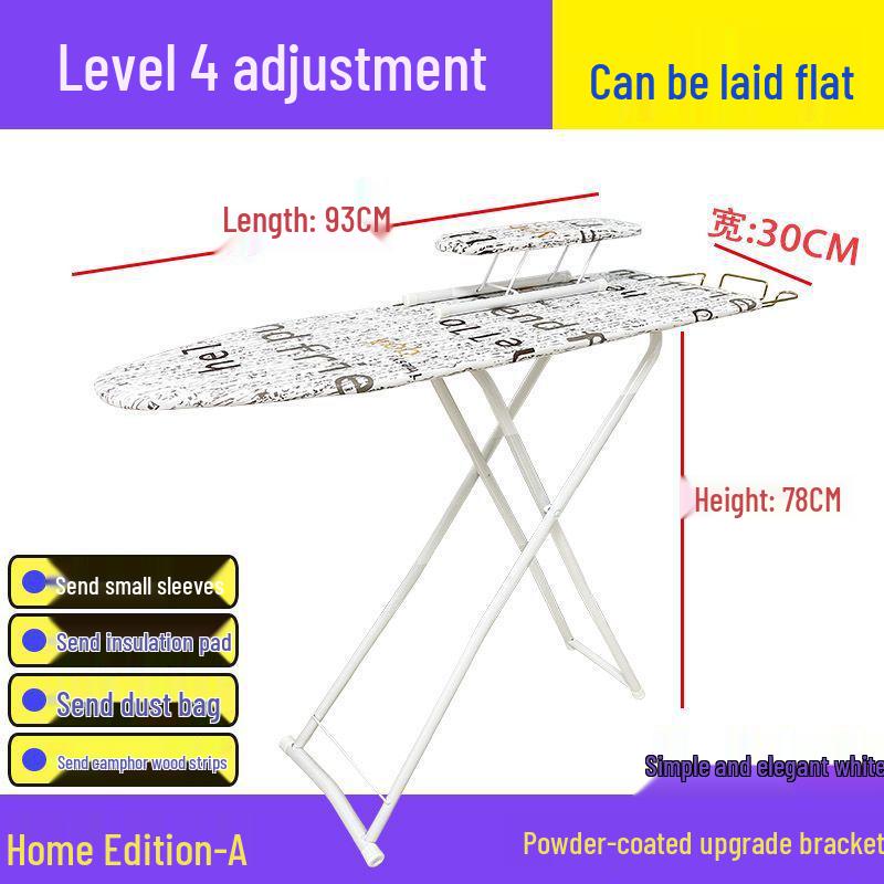 Reinforced Foldable Ironing Board with Handheld Rack - High-Grade Household Accessory