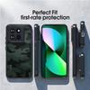 (Comes with wrist strap)IBMRS [Precise Cutouts for Camera Lenses]  for Xiaomi 14 Transparent Case, Camo Shockproof matte Phone Case