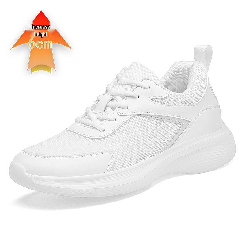 Men s 8cm Invisible Height Boosting Mesh Sneakers: Breathable, Thick Sole, Trendy Casual Dad Shoes 37
