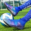 31-48unisex Football Shoes High-top Elastic Rubber Soft Bottom TF Football Shoes Men's Training Special Children Competition Training Football Shoes