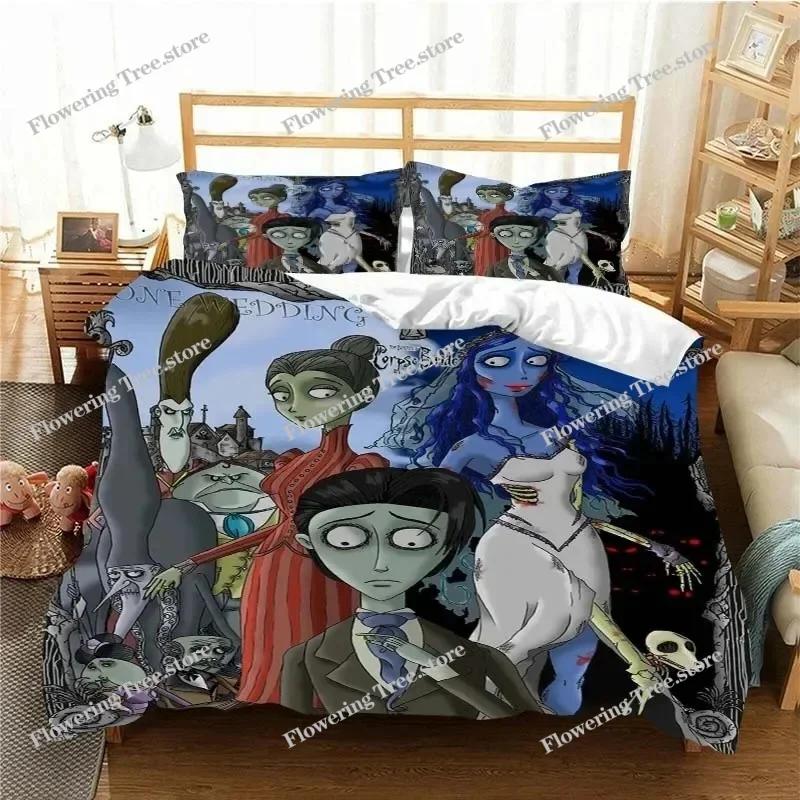 Love Animated Film Corpse Bride Bedding Set Singletwin King Duvet Cover Home Bedroom Decor Bedspread Pillow Cover