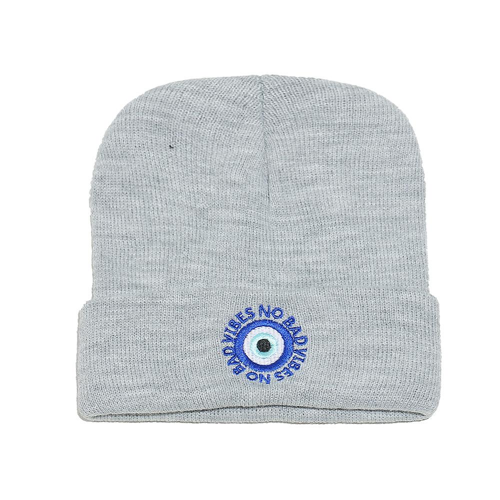 

Осень и зима новая личность тренд универсальная холодная шапка для улицы теплая шапка-чехол для глаз вязаная шапка для мужчин и женщин M（56-58cm） серый