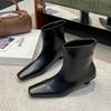 Star Style Square Toe Patent Leather Women Ankle Booties Autumn Winter Fashion High Heels Modern Chelsea Boots Shoes Botas Mujer