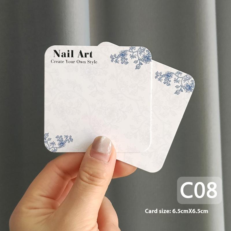 20 Sheets Press On Nail Bottom Flower Pattern Cardboard Photo Prop Handmade False Nail Art Tips Display Show Card Manicure Tools
