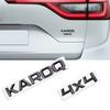 MetaL 3D Badge Logo Car Rear Trunk Body Sticker Letter Emblem For Skoda Karoq 4X4 Accessories Glossy Black Matte Black