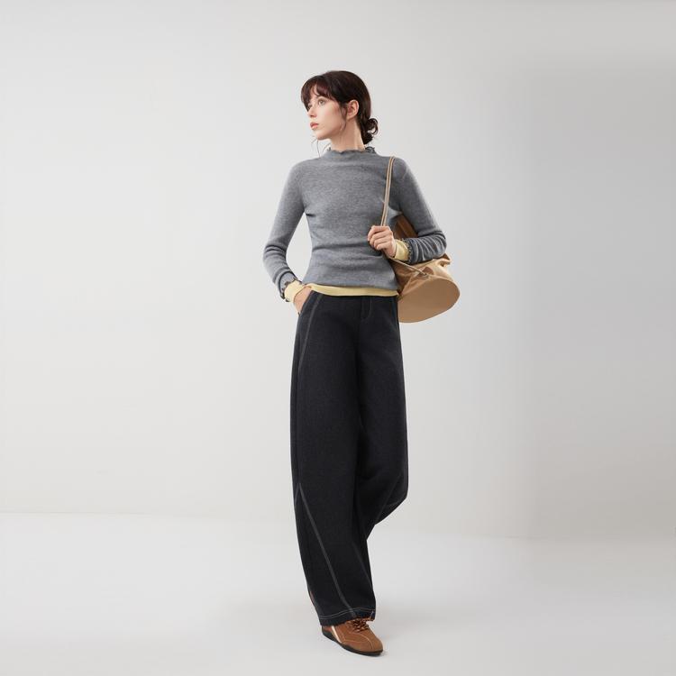 Elle French Fashion Design Versatile Slim Straight Leg Pants Banana Pants Casual Pants Women pants EK53075
